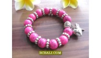 Exotic Stone Beads Bracelets Stretch With Charm